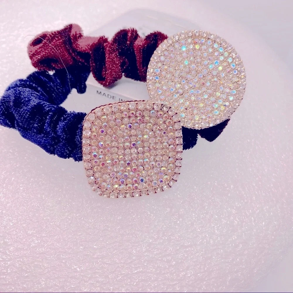 Hair Scrunchies Iridescent velvety Wine and Navy. Very Brilliant and Shi…